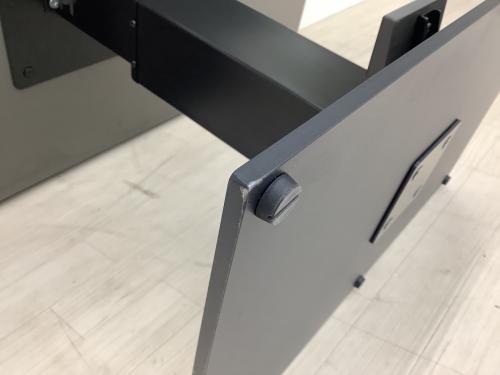 offer9(野中企画) ダイニングテーブル ホワイト×グレー 昇降式 P2198DT01 セラミック×ガラス天板