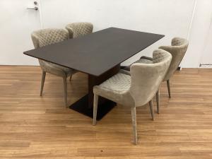 Moda en Casa (モーダエンカーサ) ダイニング5点セット brown oak / oyster piazza 160 table / banquet chair