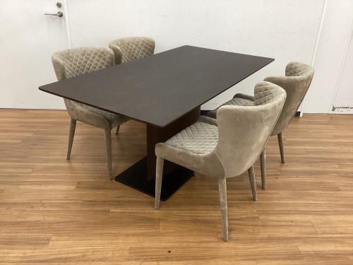 Moda en Casa (モーダエンカーサ) ダイニング5点セット brown oak / oyster piazza 160 table / banquet chair