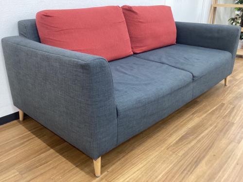 freistil ROLF BENZ (フライシュティール ロルフベンツ) 2人掛けソファー クッション×2付 グレー×レッド