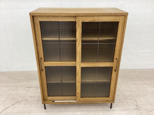 a.depeche (アデペシュ) カデル スライドガラスキャビネット ロー ZA-CDL-SGC-1200-BR-N