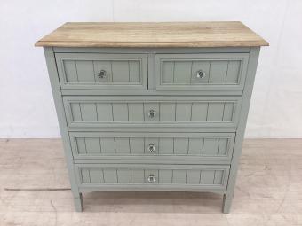 B-COMPANY (ビーカンパニー) チェスト RDR-5DC-001-GY ナチュラル×グリーン 5段 RDR-5DC-001-GY