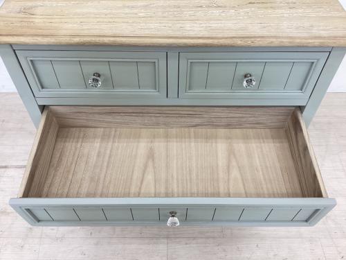 B-COMPANY (ビーカンパニー) チェスト RDR-5DC-001-GY ナチュラル×グリーン 5段 RDR-5DC-001-GY