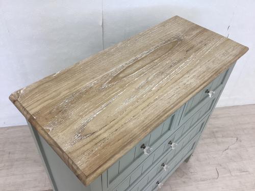 B-COMPANY (ビーカンパニー) チェスト RDR-5DC-001-GY ナチュラル×グリーン 5段 RDR-5DC-001-GY