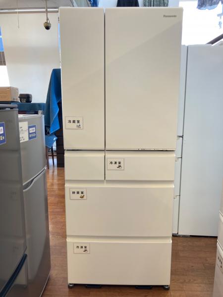 ★リユースのサカイ横浜南店★YM1175 Panasonic 冷蔵庫 NR-F488MEX 483L 22年製 動作確認／クリーニング済み Panasonic (パナソニック) 6ドア冷蔵庫 NR-F488MEX-W 2022年製 483L