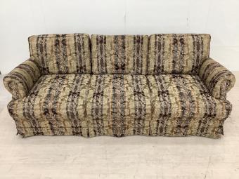 スカート付3人掛けソファー ベージュ/花柄