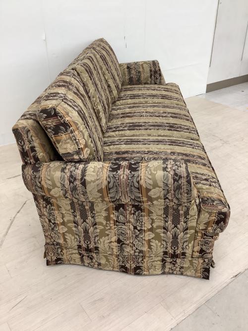 スカート付3人掛けソファー ベージュ/花柄