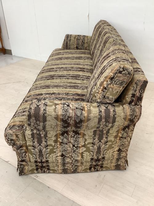 スカート付3人掛けソファー ベージュ/花柄