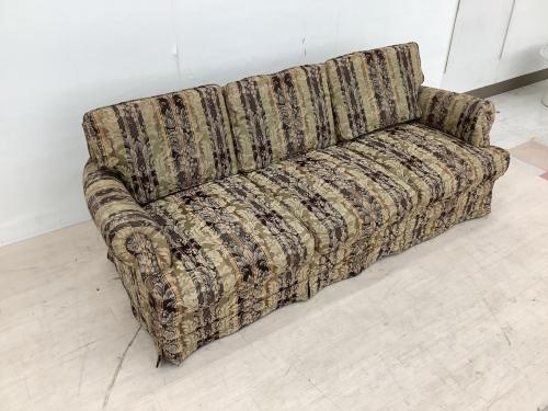 スカート付3人掛けソファー ベージュ/花柄