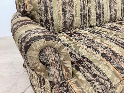 スカート付3人掛けソファー ベージュ/花柄