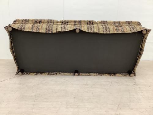 スカート付3人掛けソファー ベージュ/花柄