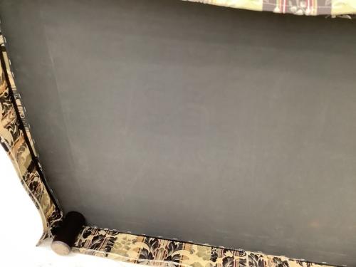 スカート付3人掛けソファー ベージュ/花柄