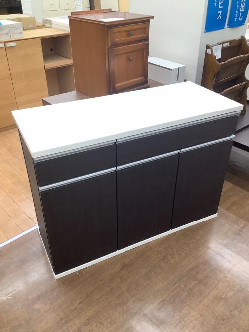 ニトリ キッチンカウンター 幅:約120㎝ ホワイト×ブラウン MULTI2