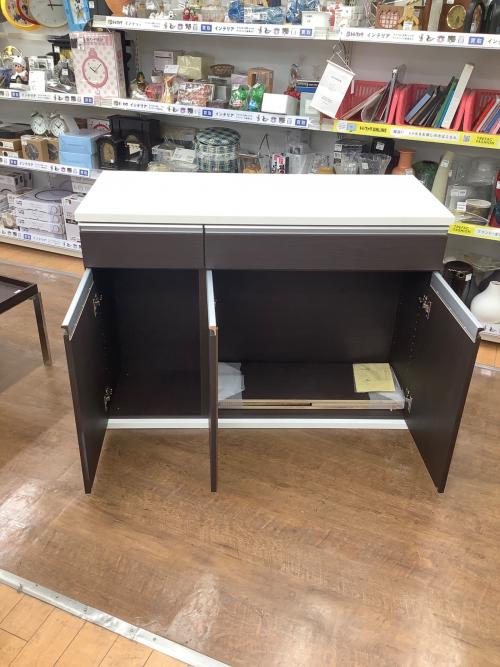 ニトリ キッチンカウンター 幅:約120㎝ ホワイト×ブラウン MULTI2