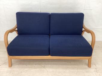 KEYUCA (ケユカ) 2人掛けソファー 0102722P1 幅:約140㎝ ネイビー ノーブル