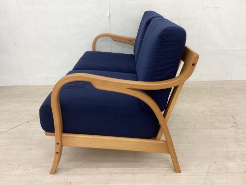 KEYUCA (ケユカ) 2人掛けソファー 0102722P1 幅:約140㎝ ネイビー ノーブル