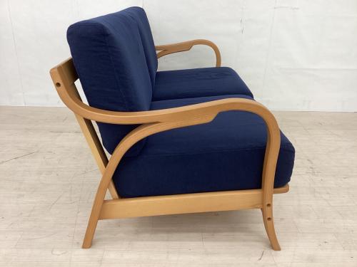 KEYUCA (ケユカ) 2人掛けソファー 0102722P1 幅:約140㎝ ネイビー ノーブル