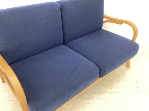 KEYUCA (ケユカ) 2人掛けソファー 0102722P1 幅:約140㎝ ネイビー ノーブル