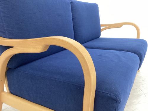 KEYUCA (ケユカ) 2人掛けソファー 0102722P1 幅:約140㎝ ネイビー ノーブル