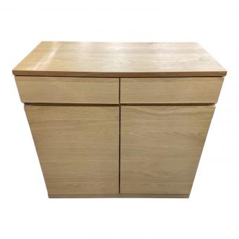 無印良品 (ムジルシリョウヒン) キャビネット 幅:約88㎝ ナチュラル 木製キャビネット 木扉 オーク材突板