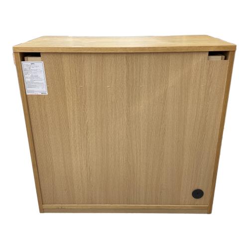 無印良品 (ムジルシリョウヒン) キャビネット 幅:約88㎝ ナチュラル 木製キャビネット 木扉 オーク材突板