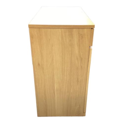 無印良品 (ムジルシリョウヒン) キャビネット 幅:約88㎝ ナチュラル 木製キャビネット 木扉 オーク材突板