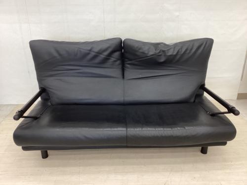 Poltromec (ポルトロメック) 2人掛けソファー ブラック ジェミニ