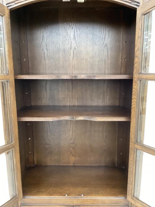 食器棚 ブラウン 英国アンティーク調カップボード