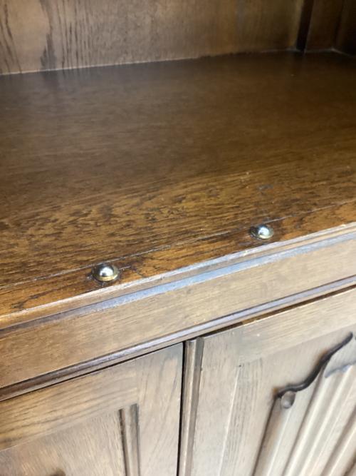 食器棚 ブラウン 英国アンティーク調カップボード