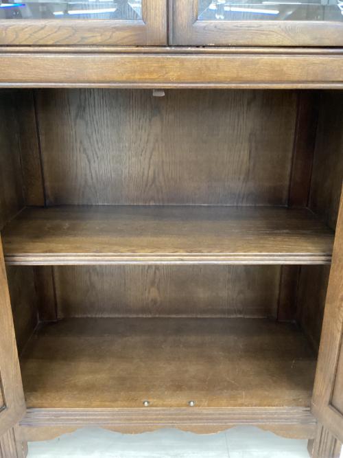 食器棚 ブラウン 英国アンティーク調カップボード