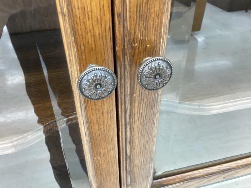 食器棚 ブラウン 英国アンティーク調カップボード