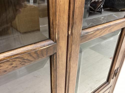 食器棚 ブラウン 英国アンティーク調カップボード