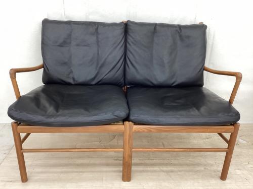 Carl Hansen&Son (カールハンセンアンドサン) 2人掛けソファー OW149-2 ブラック×ブラウン コロニアルソファ
