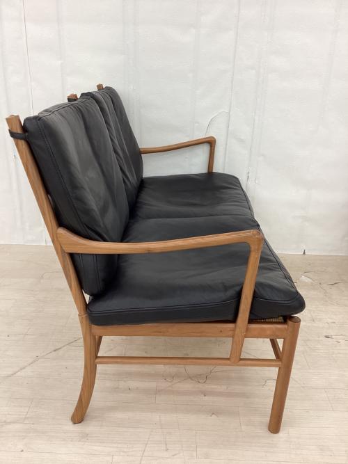 Carl Hansen&Son (カールハンセンアンドサン) 2人掛けソファー OW149-2 ブラック×ブラウン コロニアルソファ