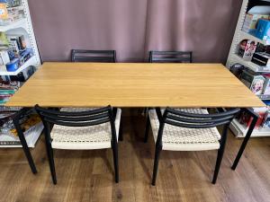 東谷 (アズマヤ) ダイニング5点セット ACE-352/F7-135 ※ネジ2本欠品 幅:約180㎝ ナチュラル×ブラック