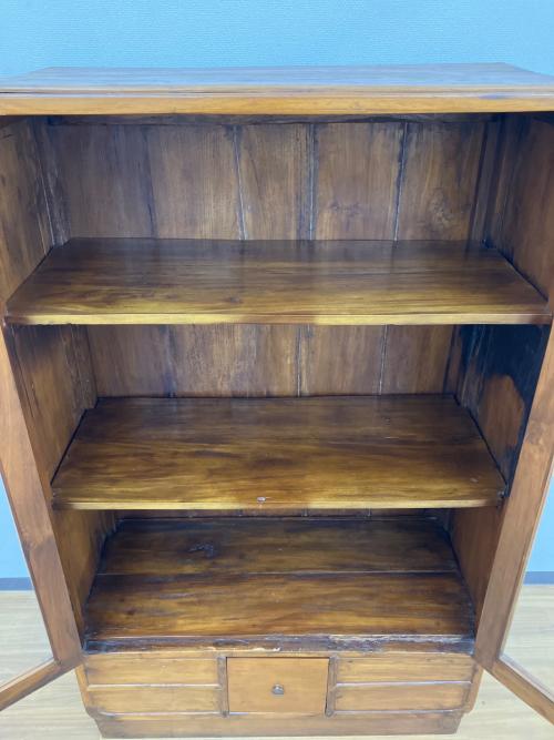 キャビネット ビンテージスタイル カギ欠品 側面浮き有 ブラウン