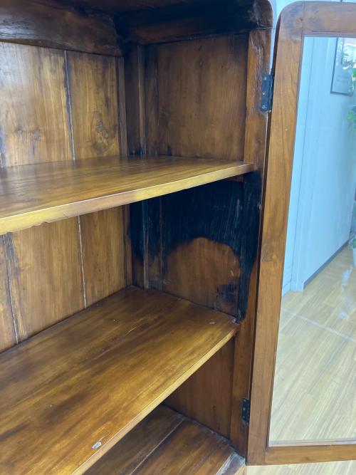 キャビネット ビンテージスタイル カギ欠品 側面浮き有 ブラウン