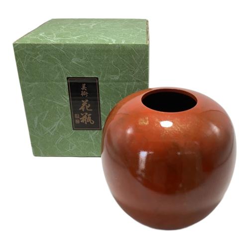 竹中銅器 花器 レッド 幅15.2X奥行15.2X高さ15.2cm 銅製花瓶 晃琳 レッド 103-10