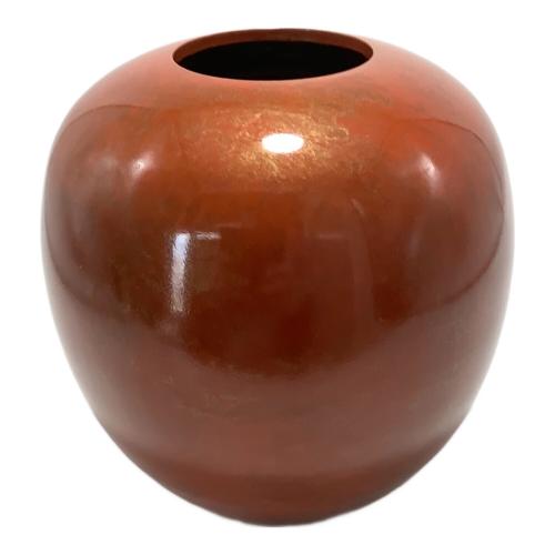 竹中銅器 花器 レッド 幅15.2X奥行15.2X高さ15.2cm 銅製花瓶 晃琳 レッド 103-10
