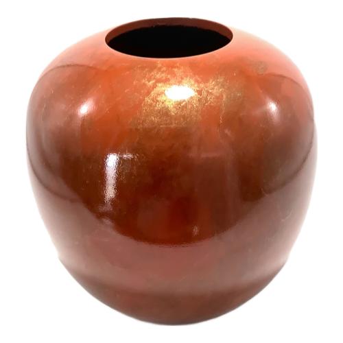 竹中銅器 花器 レッド 幅15.2X奥行15.2X高さ15.2cm 銅製花瓶 晃琳 レッド 103-10