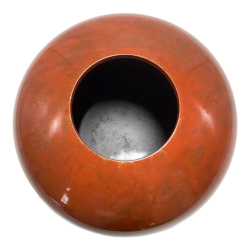 竹中銅器 花器 レッド 幅15.2X奥行15.2X高さ15.2cm 銅製花瓶 晃琳 レッド 103-10