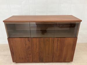 岡家具 (オカカグ) サイドボード 幅:約120㎝ ブラウン NEWイソラ
