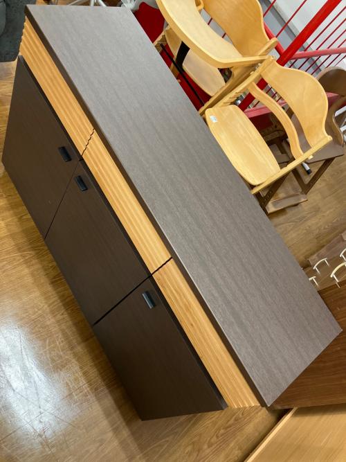 大川家具 (オオカワカグ) サイドボード Side Board FE 120 幅:約120㎝ ブラウン×ナチュラル