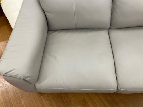 ニトリ 2人掛けソファー LB07 LEATHER MO 幅:約160㎝ グレー