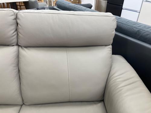 ニトリ 2人掛けソファー LB07 LEATHER MO 幅:約160㎝ グレー