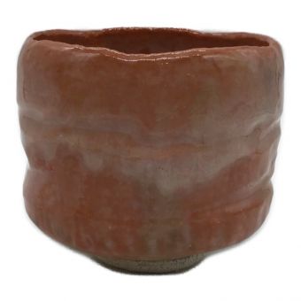 二代 小川 長楽作 (ニダイ オガワ チョウラクサク) 赤楽 筒茶碗