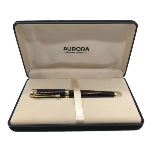 AURORA (オーロラ) 万年筆 箱付 津軽塗七子 紅 ペン先14K 未使用品