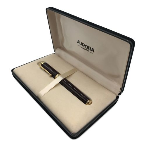 AURORA (オーロラ) 万年筆 箱付 津軽塗七子 紅 ペン先14K 未使用品