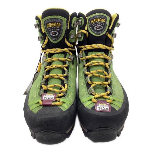 ASOLO (アゾロ) トレッキングシューズ レディース SIZE 24cm グリーン×イエロー 1000001614496 W's ELBRUS ハイカット(ハードソール) GORE-TEX