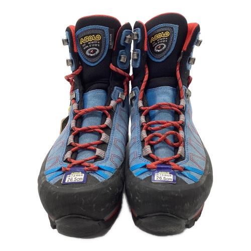 ASOLO (アゾロ) トレッキングシューズ メンズ SIZE 26.5cm ブルー×レッド 1000001614380 ELBRUS ハイカット(ハードソール) GORE-TEX